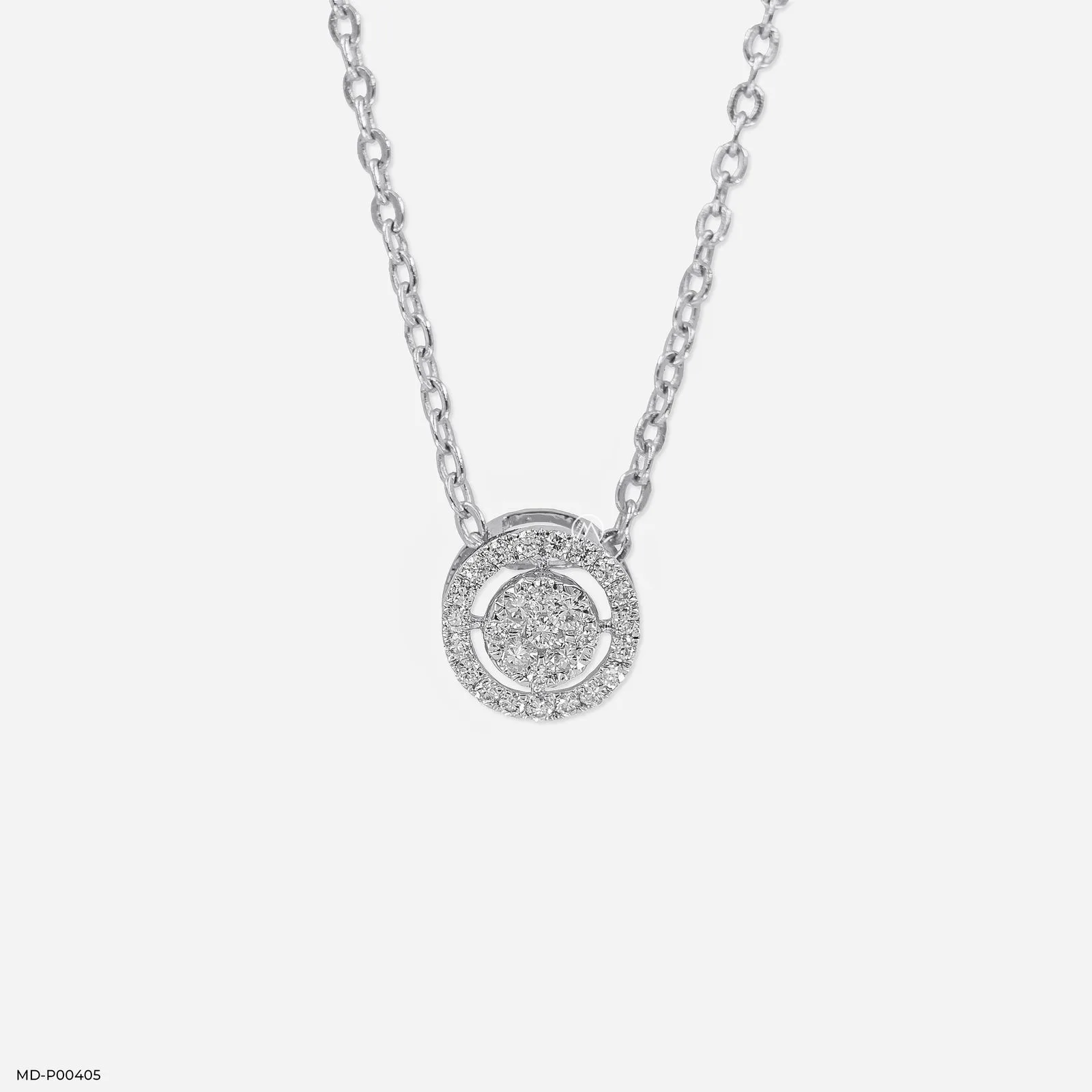 Ballerinas Diamond Pendant 14K White Gold