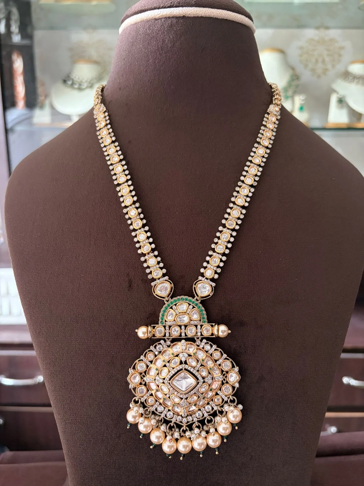ER(1134)Indira antique Polki necklace