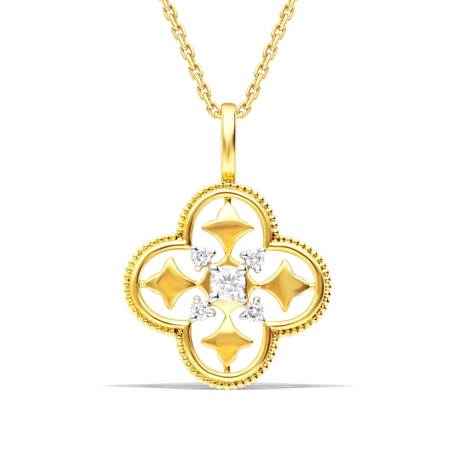 Chic Clover-Shaped Lab grown diamond pendant