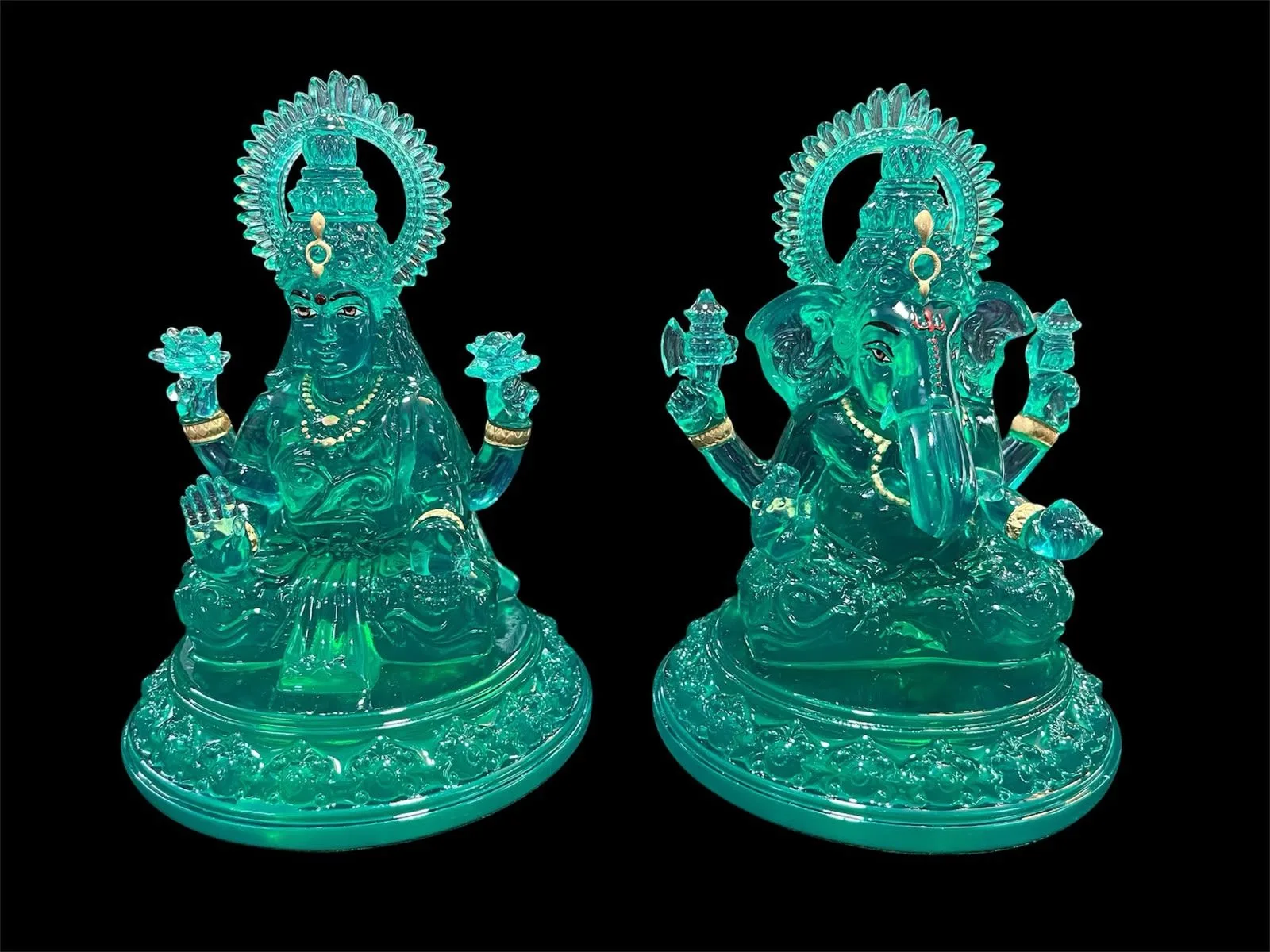 Green Laxmi & Ganesh Ji (Big)