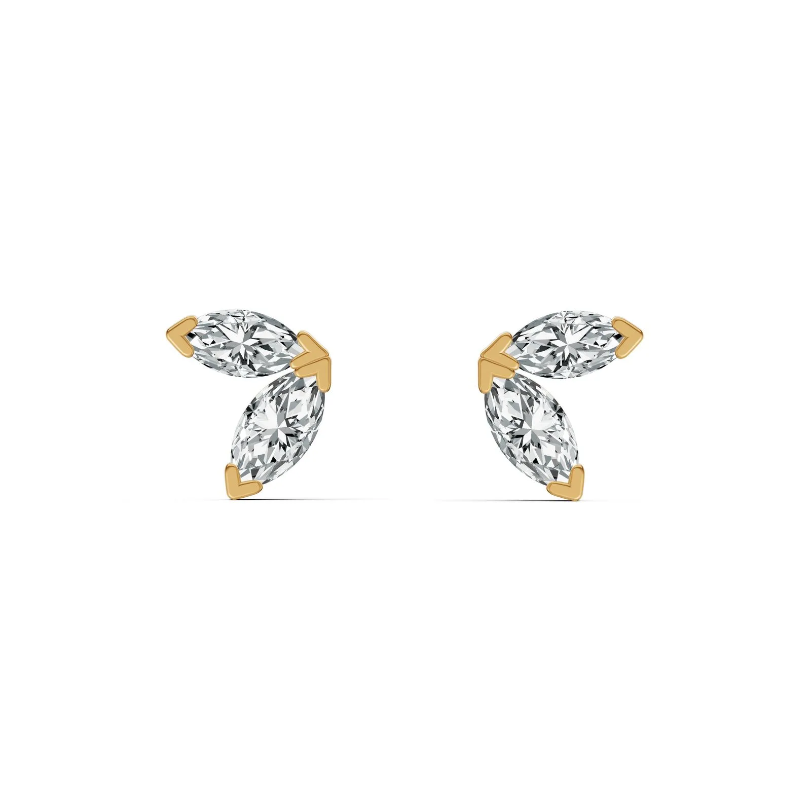 Marquise Duo Diamond Stud Earrings