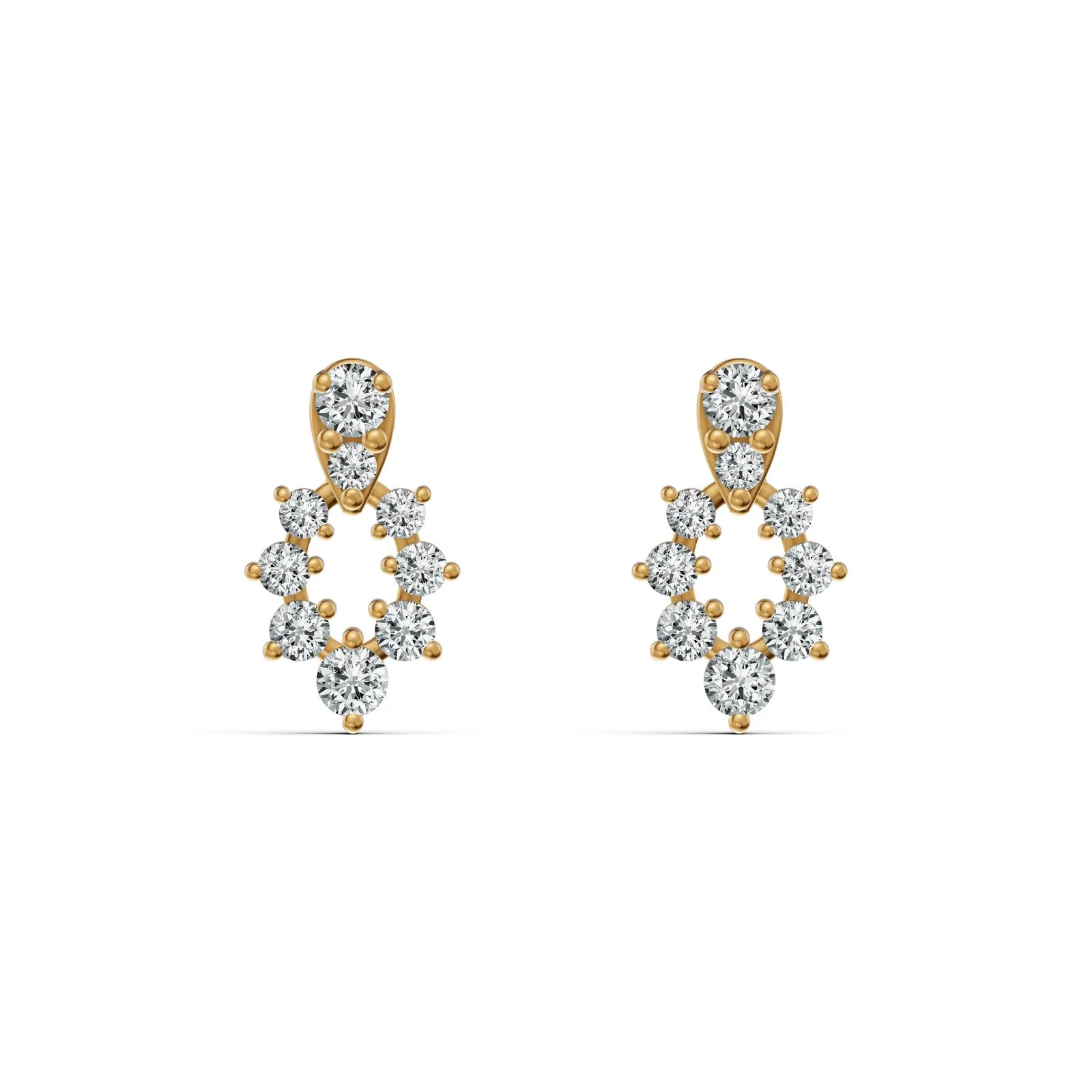 Radiant Garland Diamond Stud Earrings