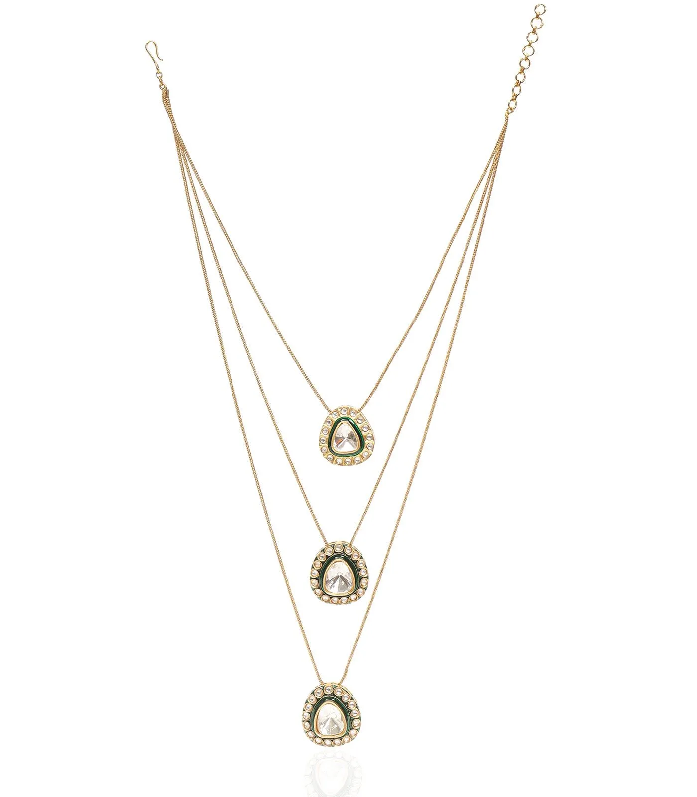 KAVYA GREEN POLKI NECKLACE SET