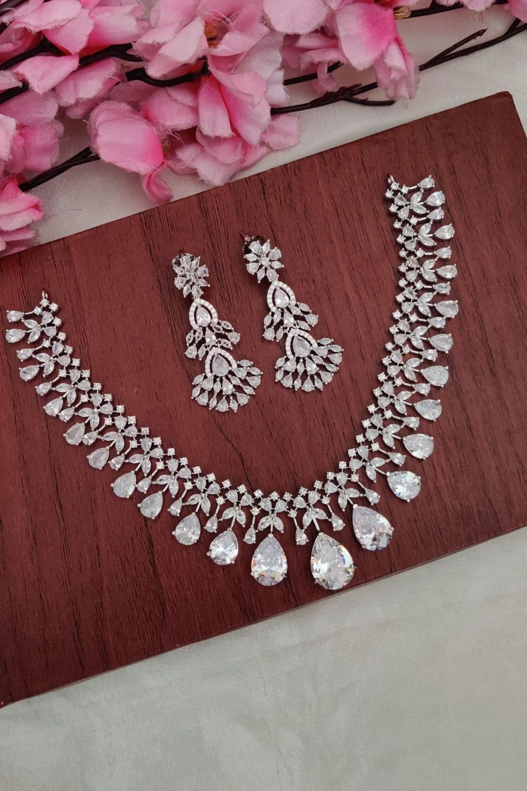 AD White Stone Designer Necklace