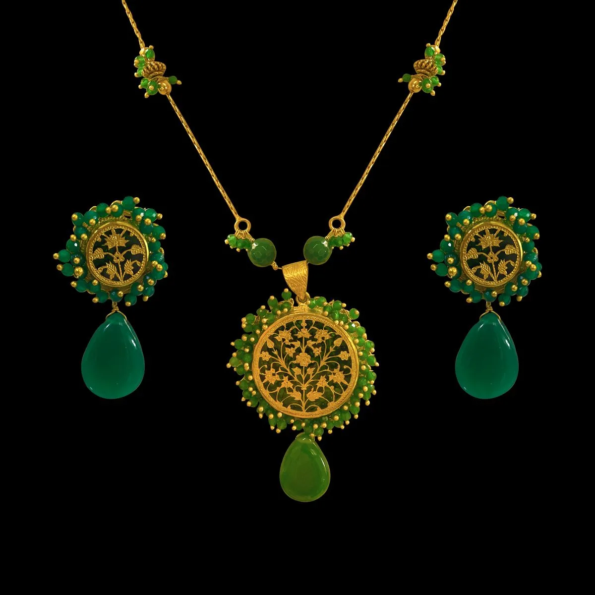 Thewa Green Round pendel set