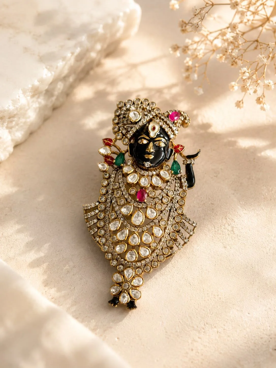 Silver Maharaj Shrinath Ji Pendant
