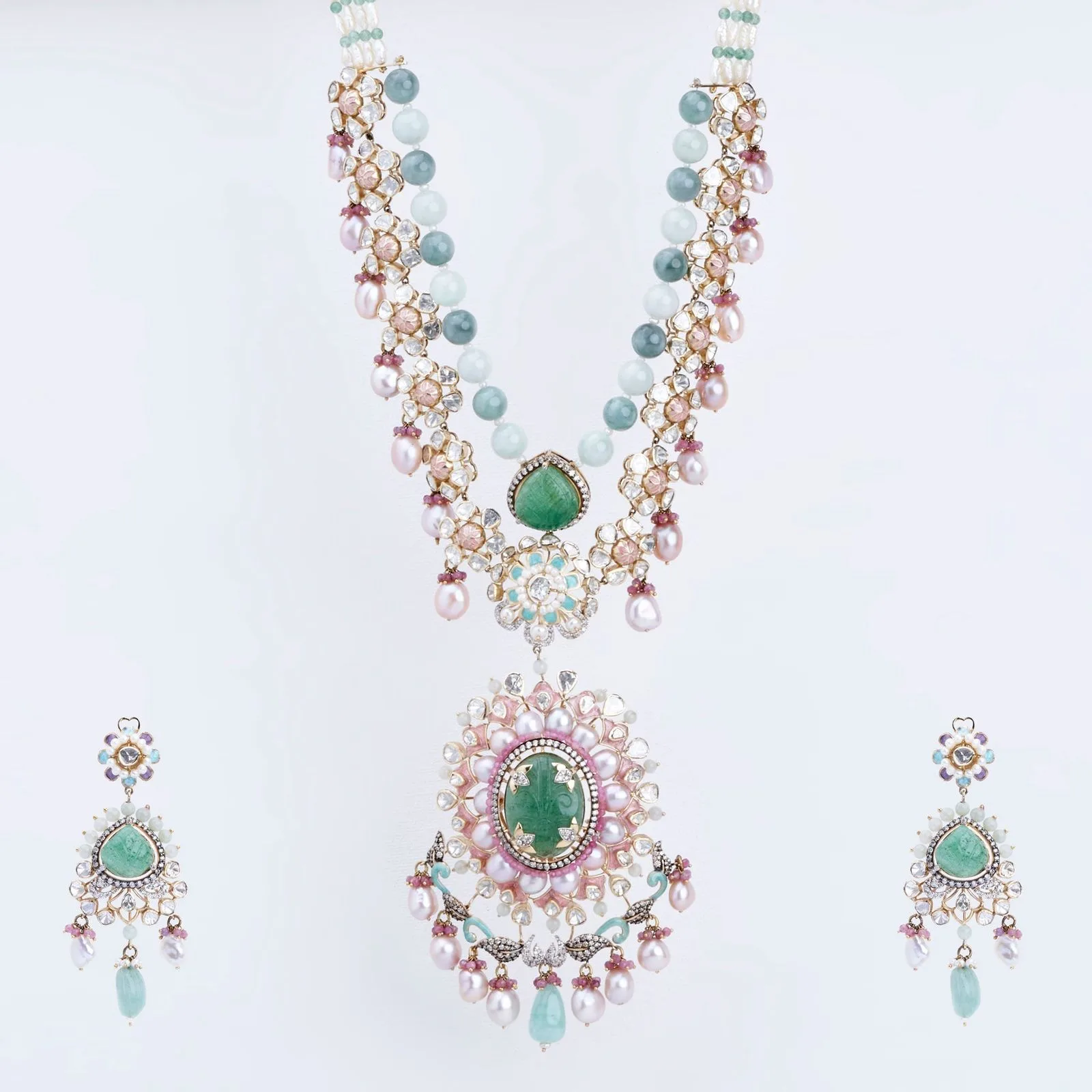 Regal Layered Pearl Lariat Set