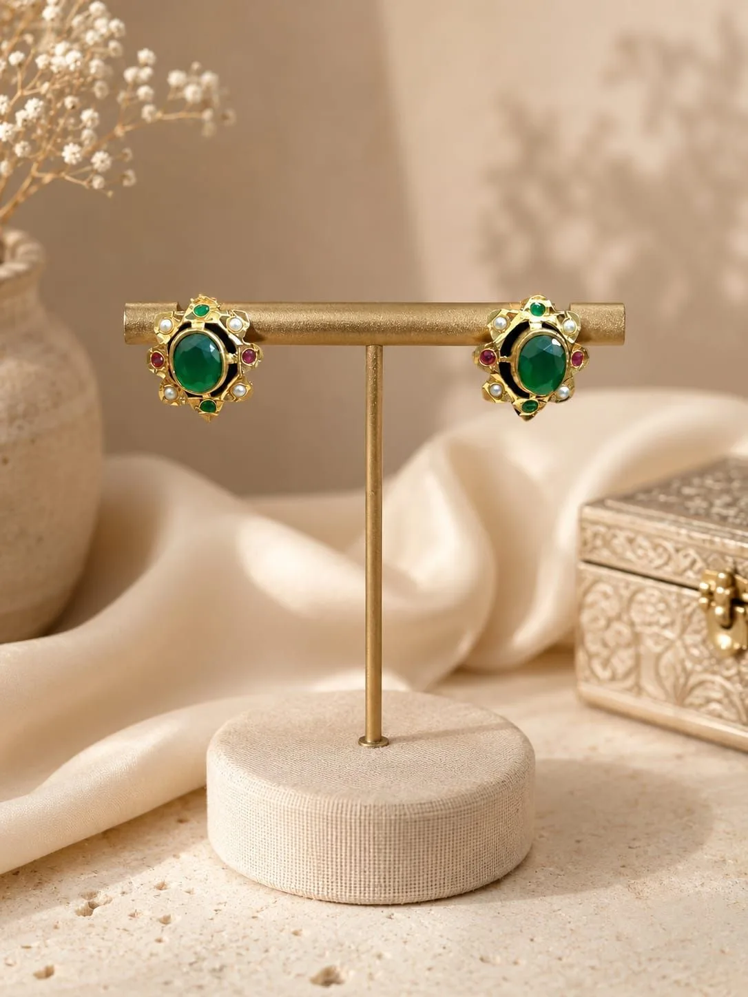 Jadau Mini Studs - Multi color