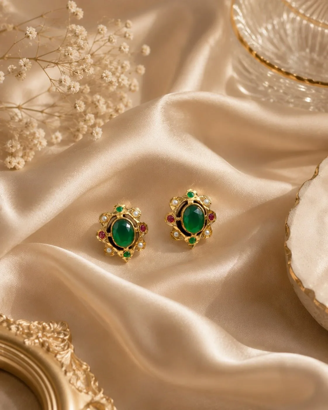 Jadau Mini Studs - Multi color