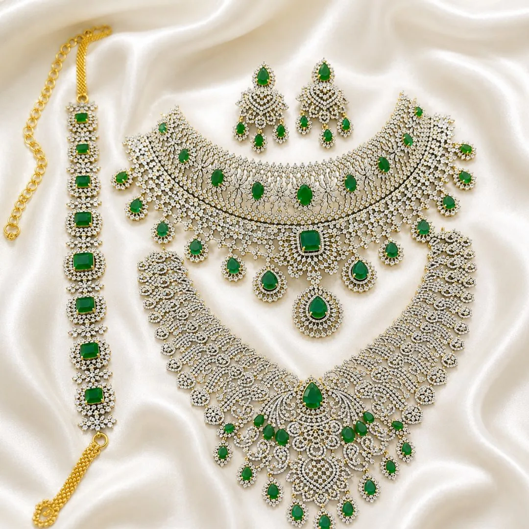 Emerald Maharani Bridal Jewellery Set