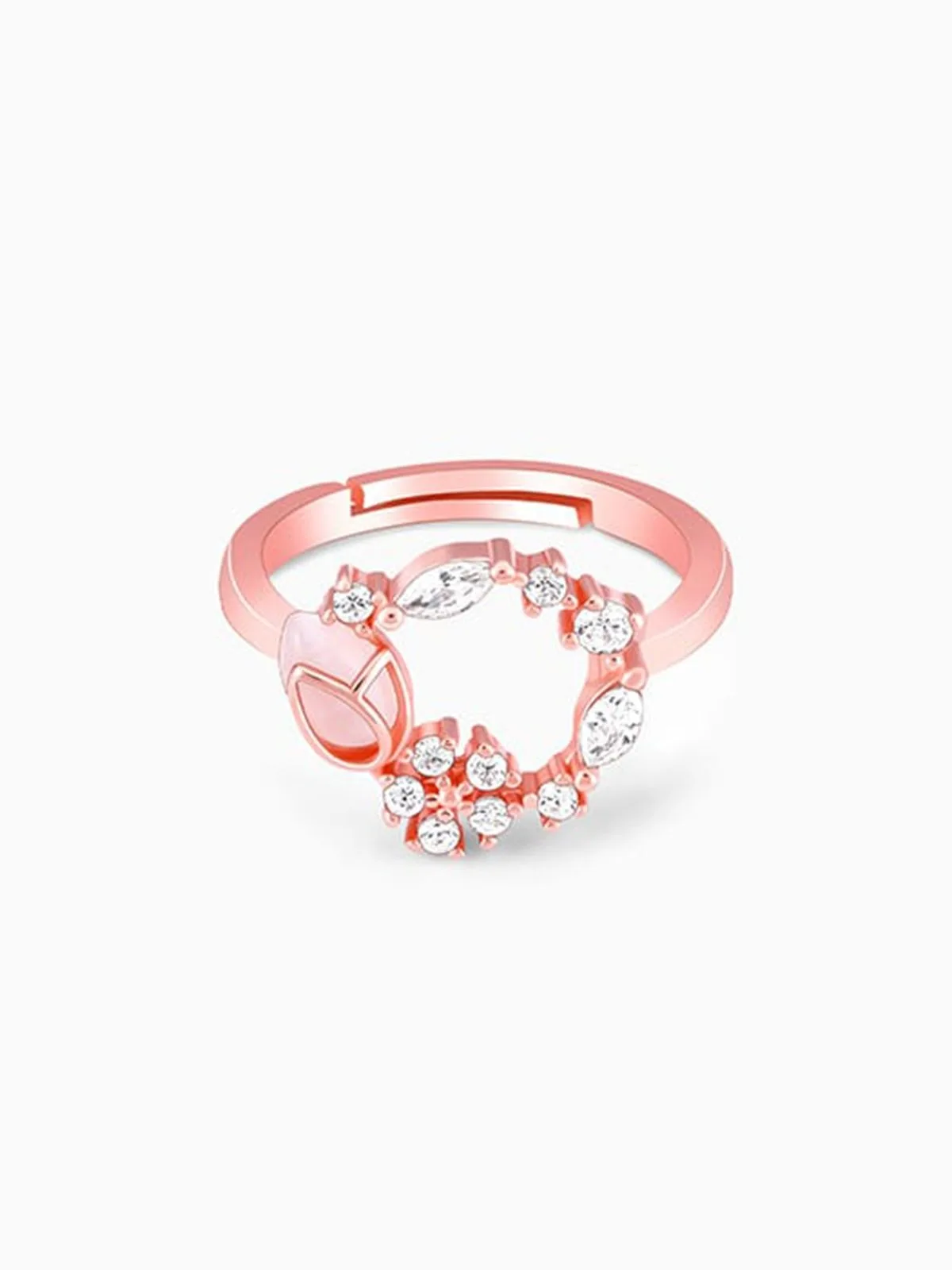 Rose Gold Drop Wreath Ring