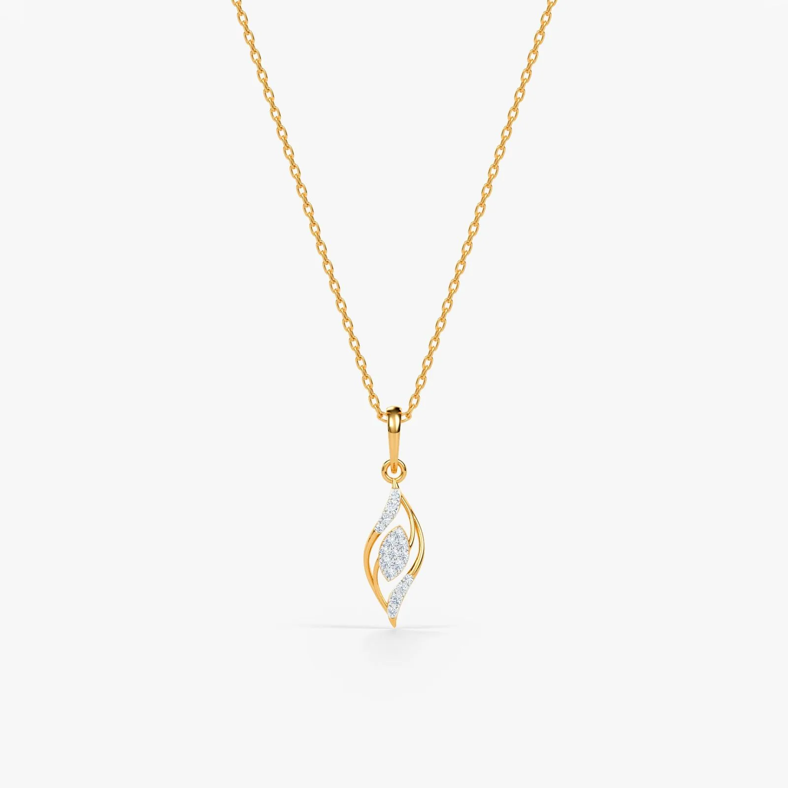 Gold Marquise Drift Lab Grown Diamond Pendant