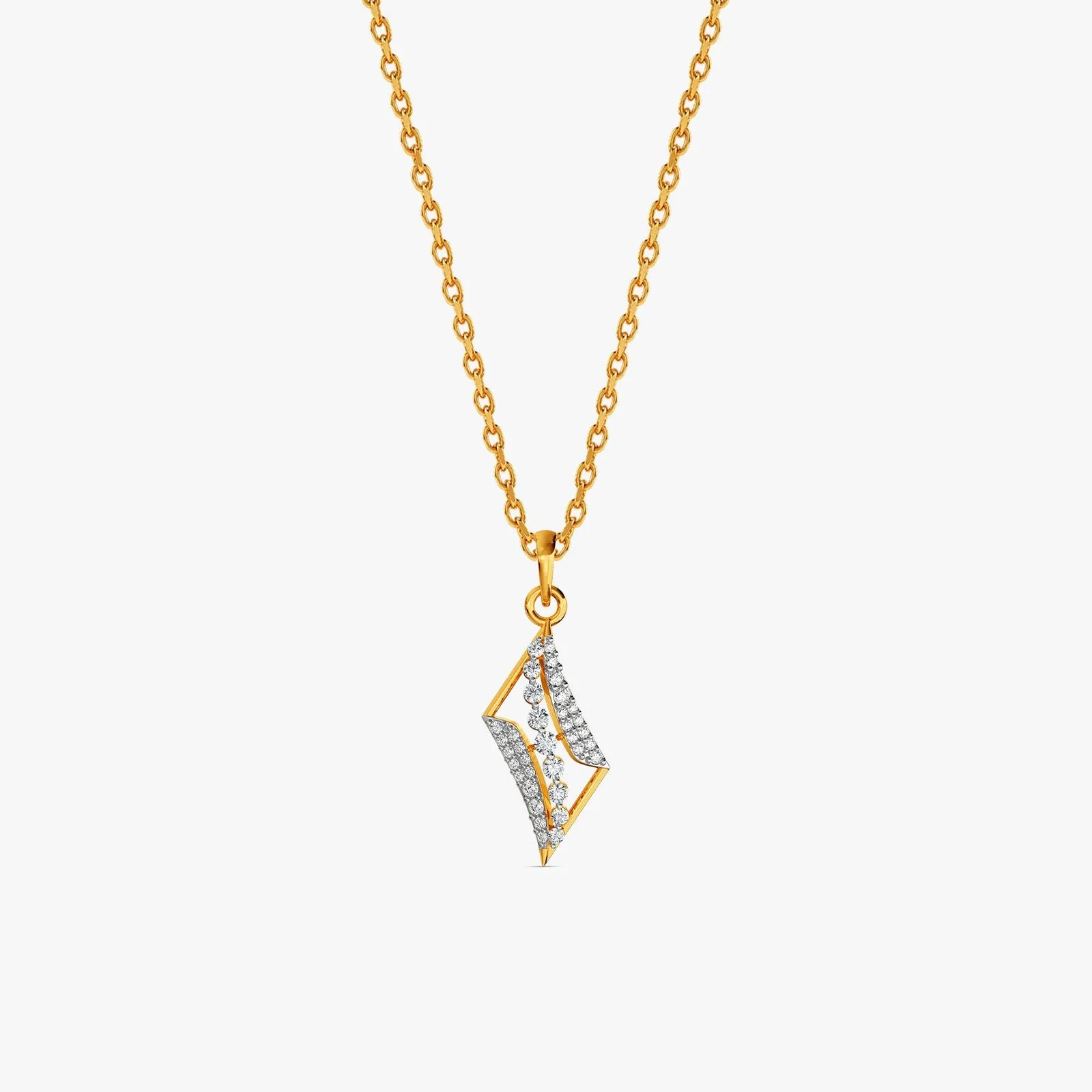 Gold Prism Veil Lab Grown Diamond Pendant