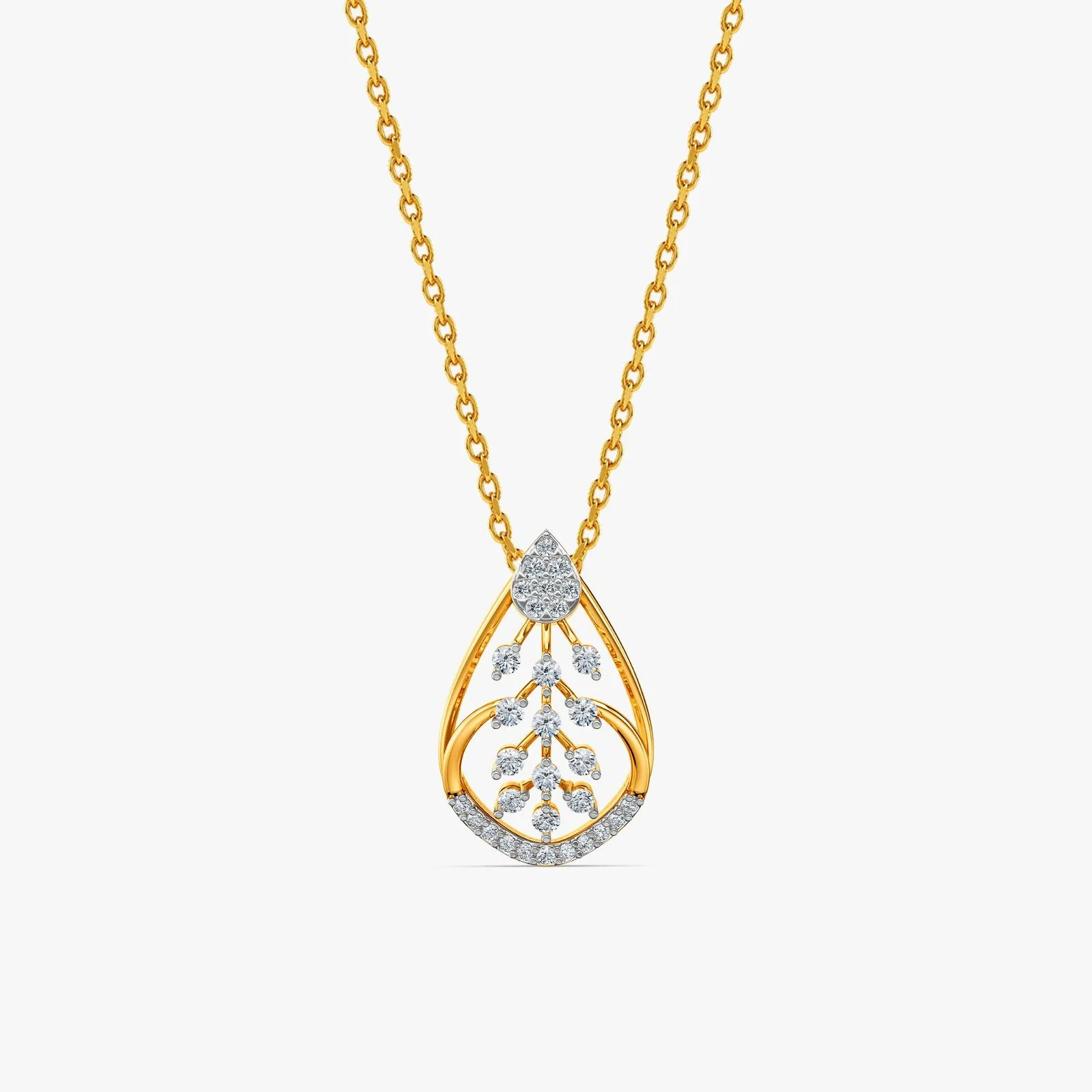 Gold Verdelle Glow Lab Grown Diamond Pendant