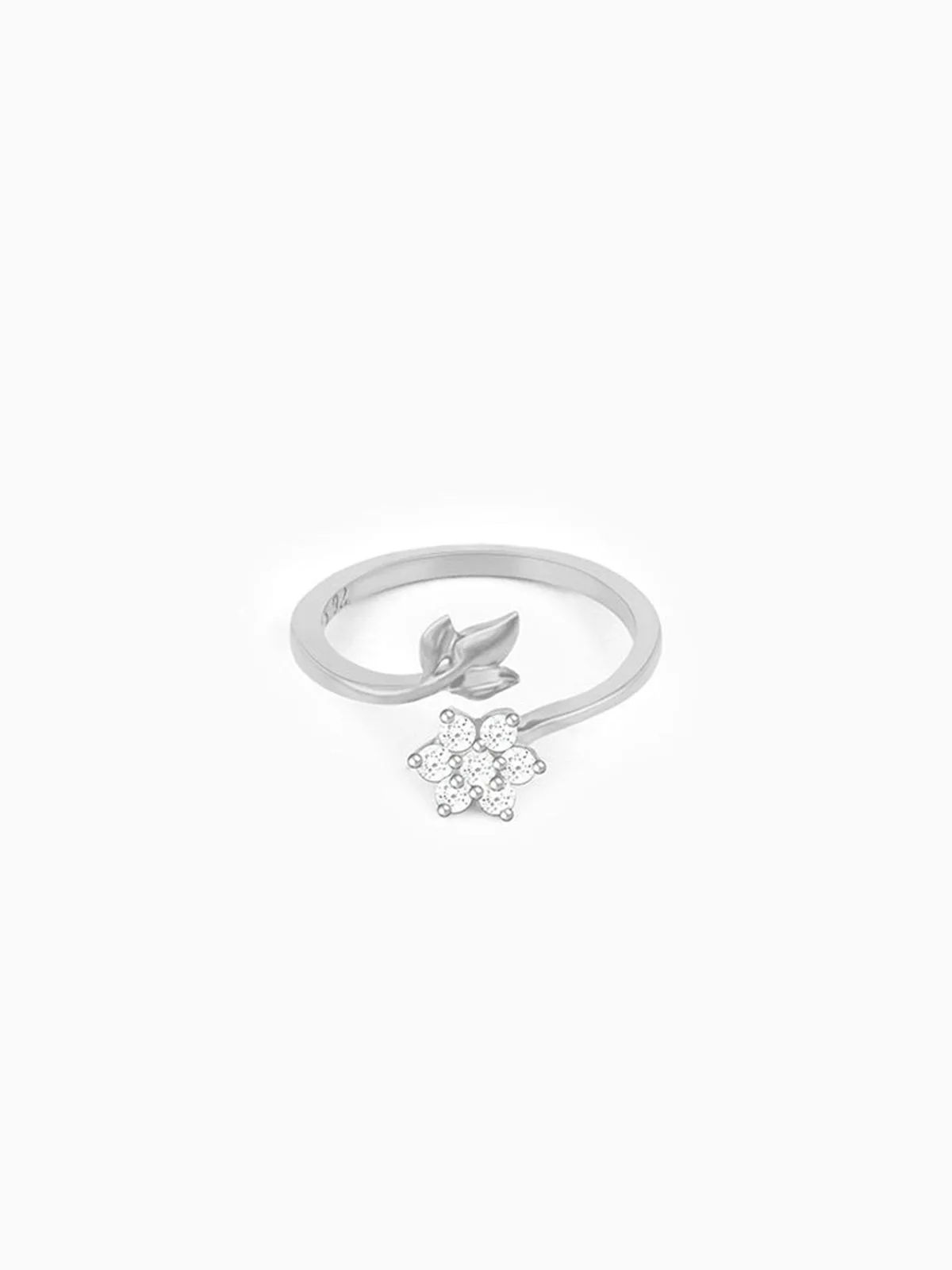 Silver Flower Girl Ring