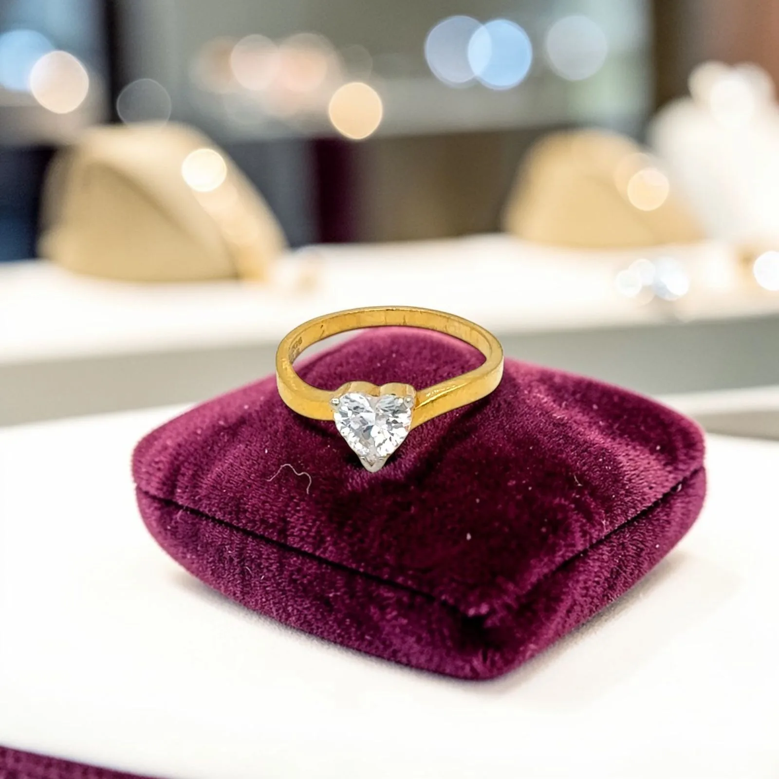 Heart Cut Stone Yellow Gold Ring
