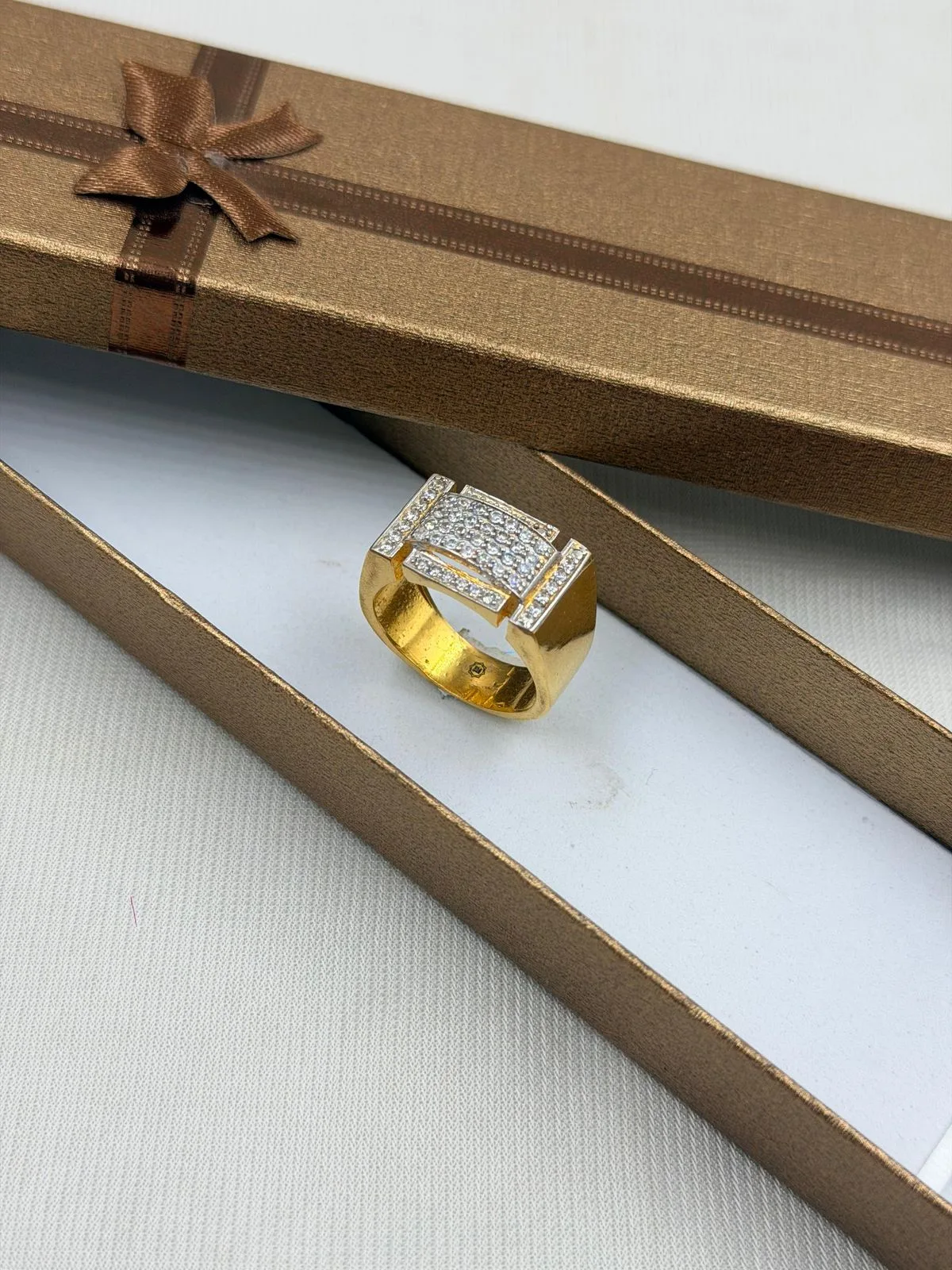 1 GRAM GOLD DIAMOND RING FOR MEN DESIGN A-601