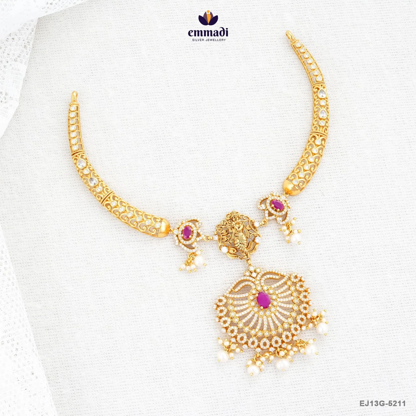 JHINUK Exquisite Pink CZ Nakshi Jewelry