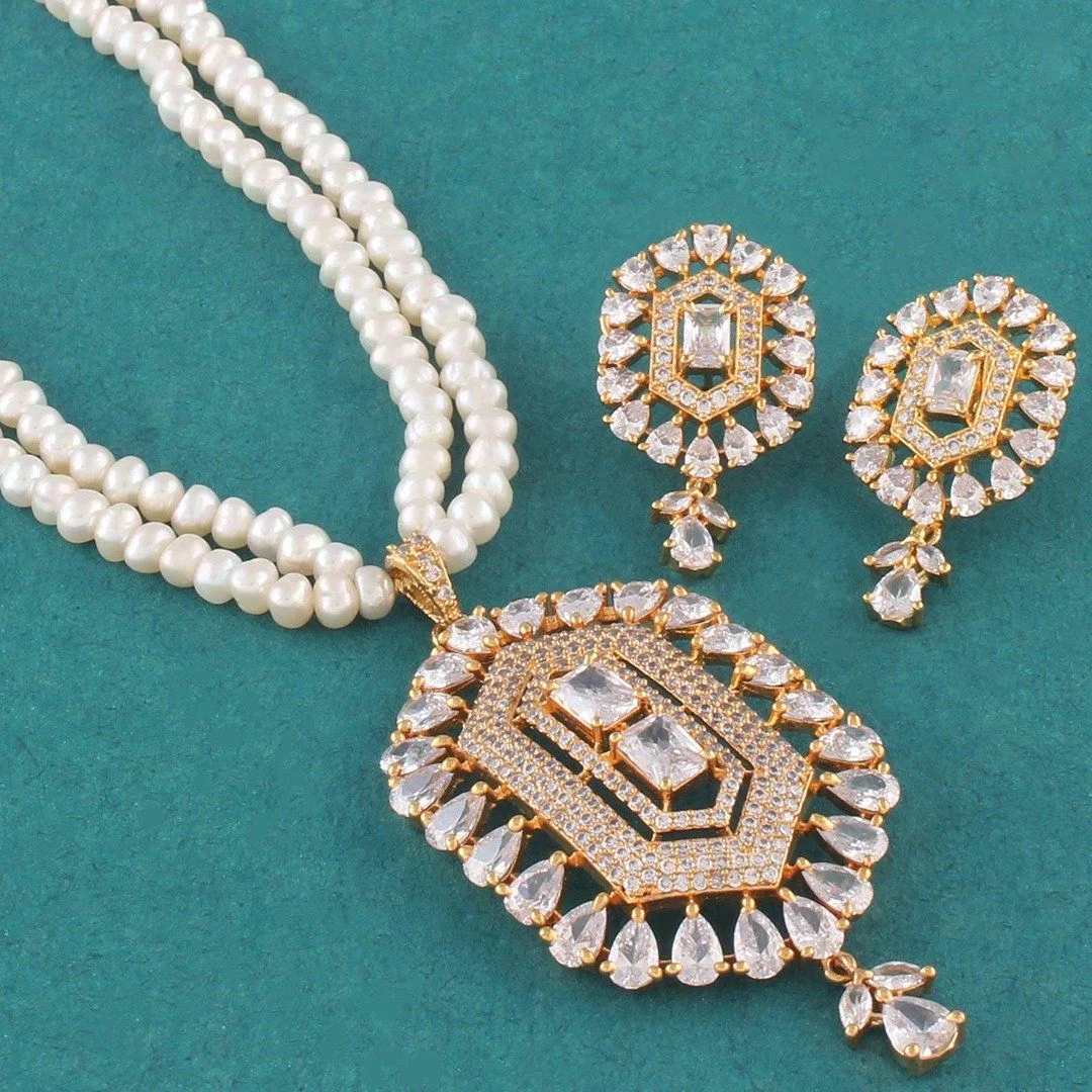 Artificial Pearl Locket Earrings Set (A008)