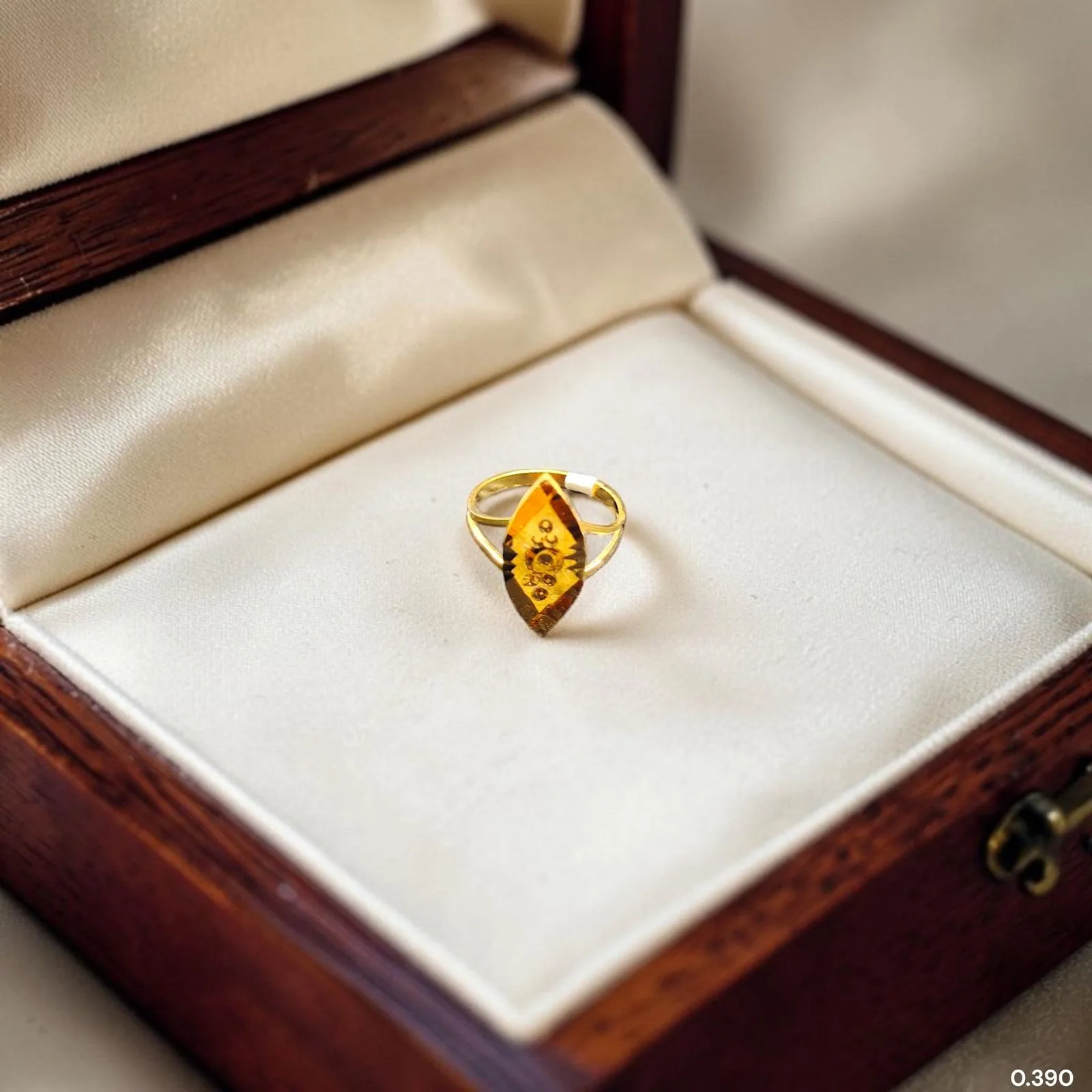 BABY JEWELLERY- TRJ WGT: 0.390 GM APPROX 22KT HUID HALLMARK GOLD BABY FINGER RING 1 PIECE FOR RICE CEREMONY & BIRTHDAY.