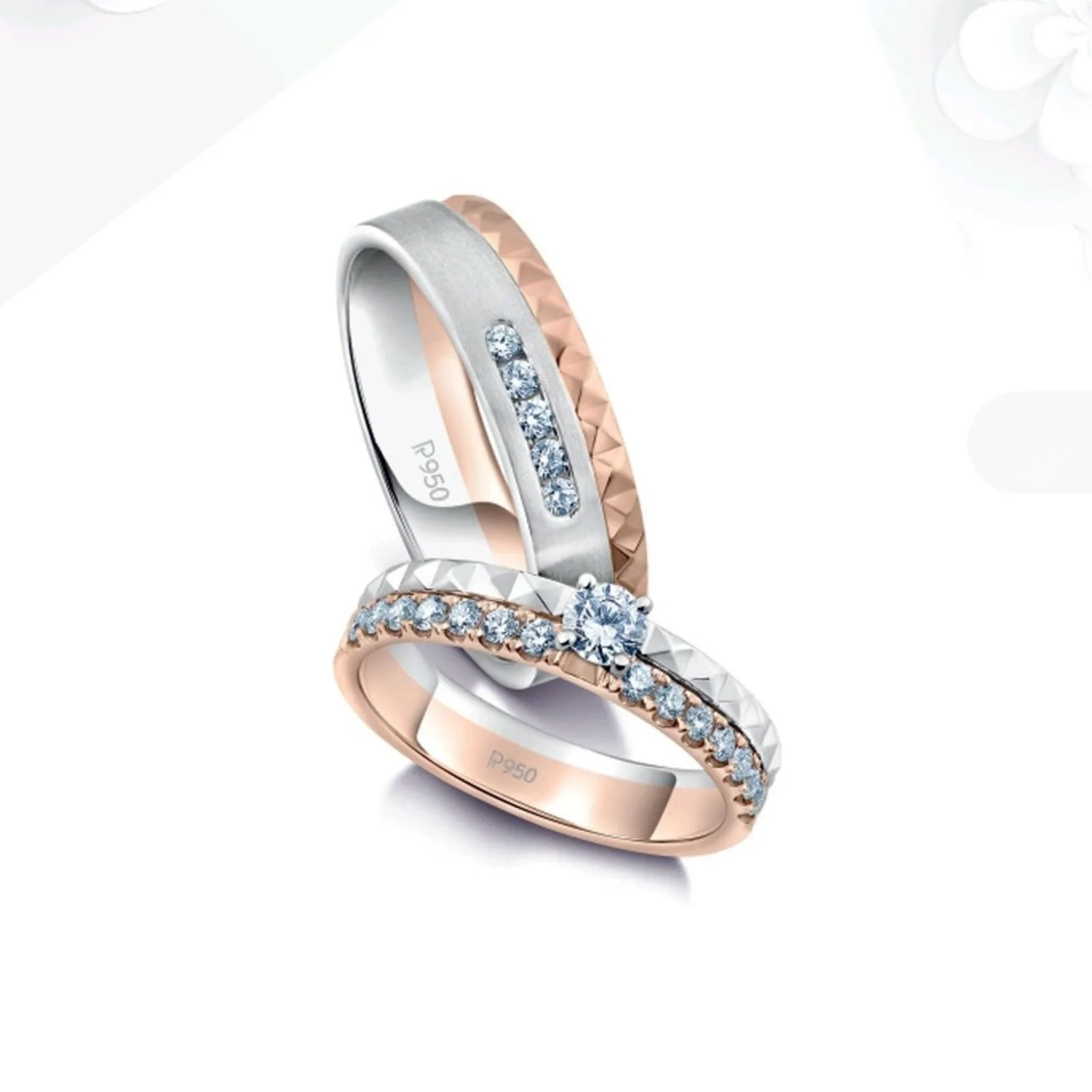Sync Bound Platinum Couple Band Rings