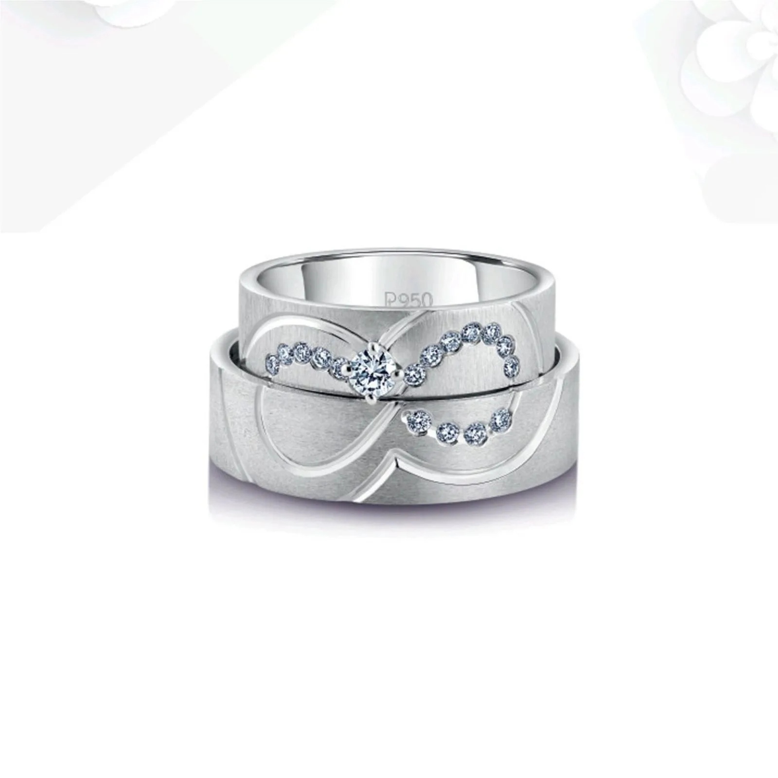 Twin Souls Platinum Couple Band Rings