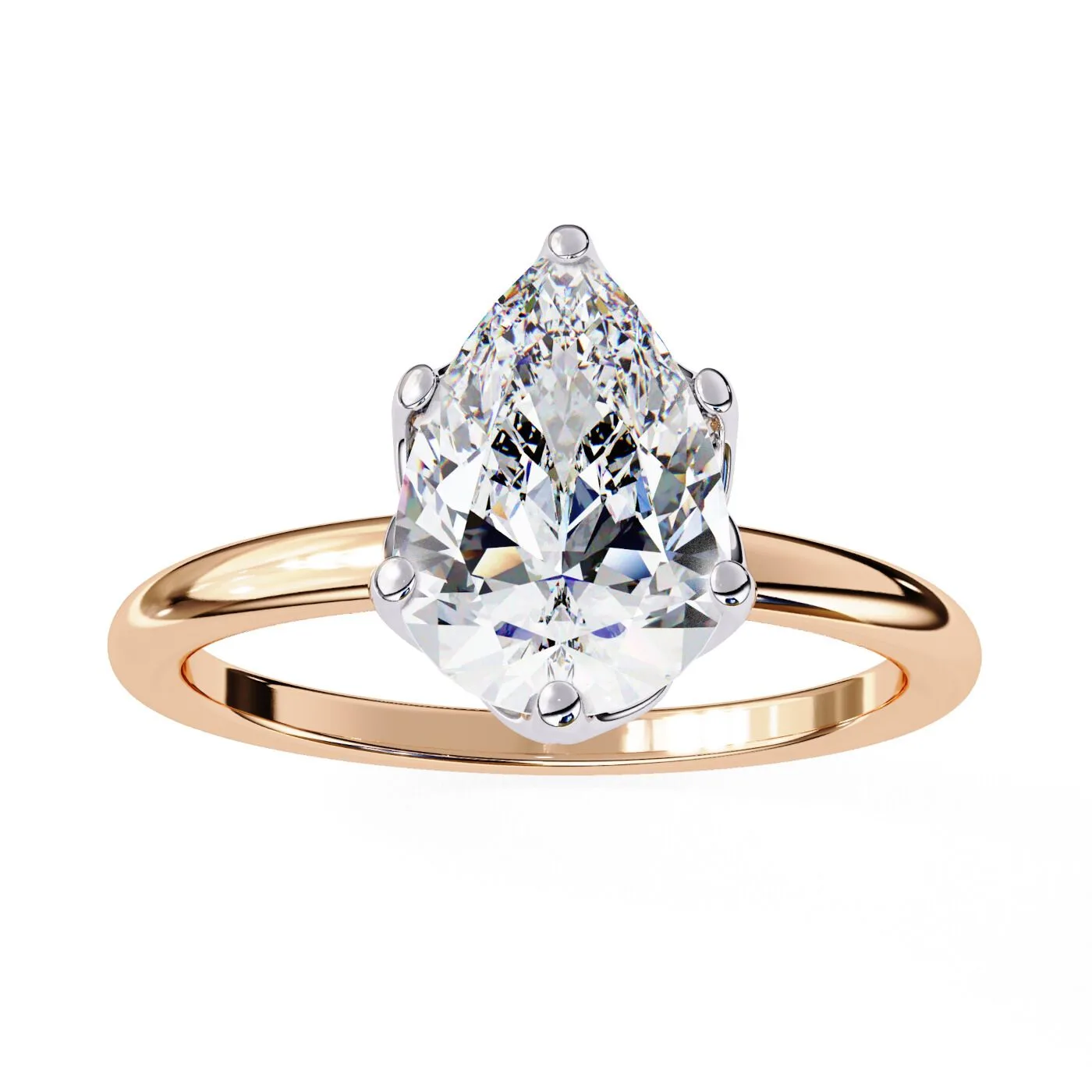 Aurora Pear Solitaire Ring