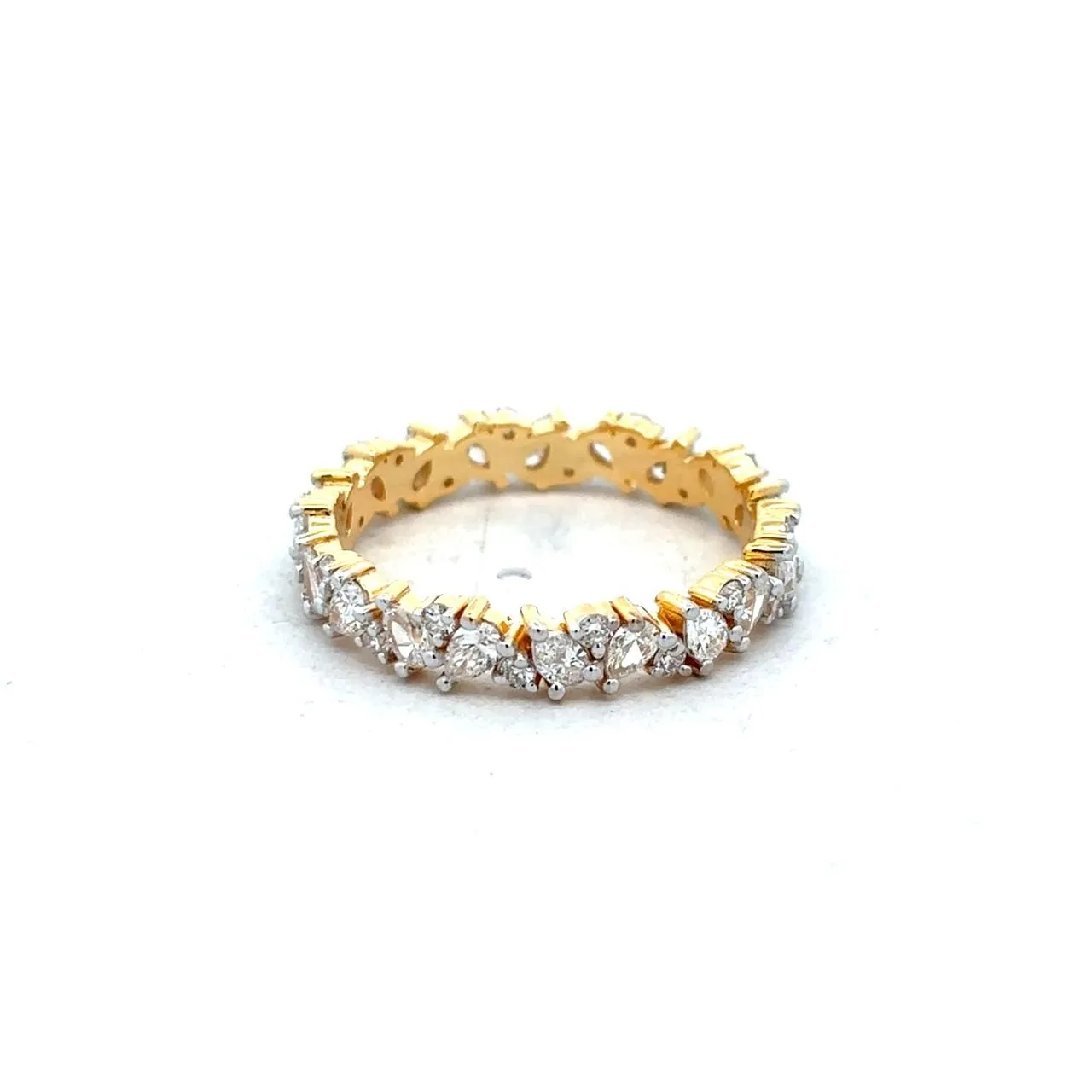 Round and Pear Cut Diamond Eternity Ring