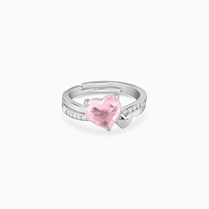 Silver Heart-to-Heart Ring