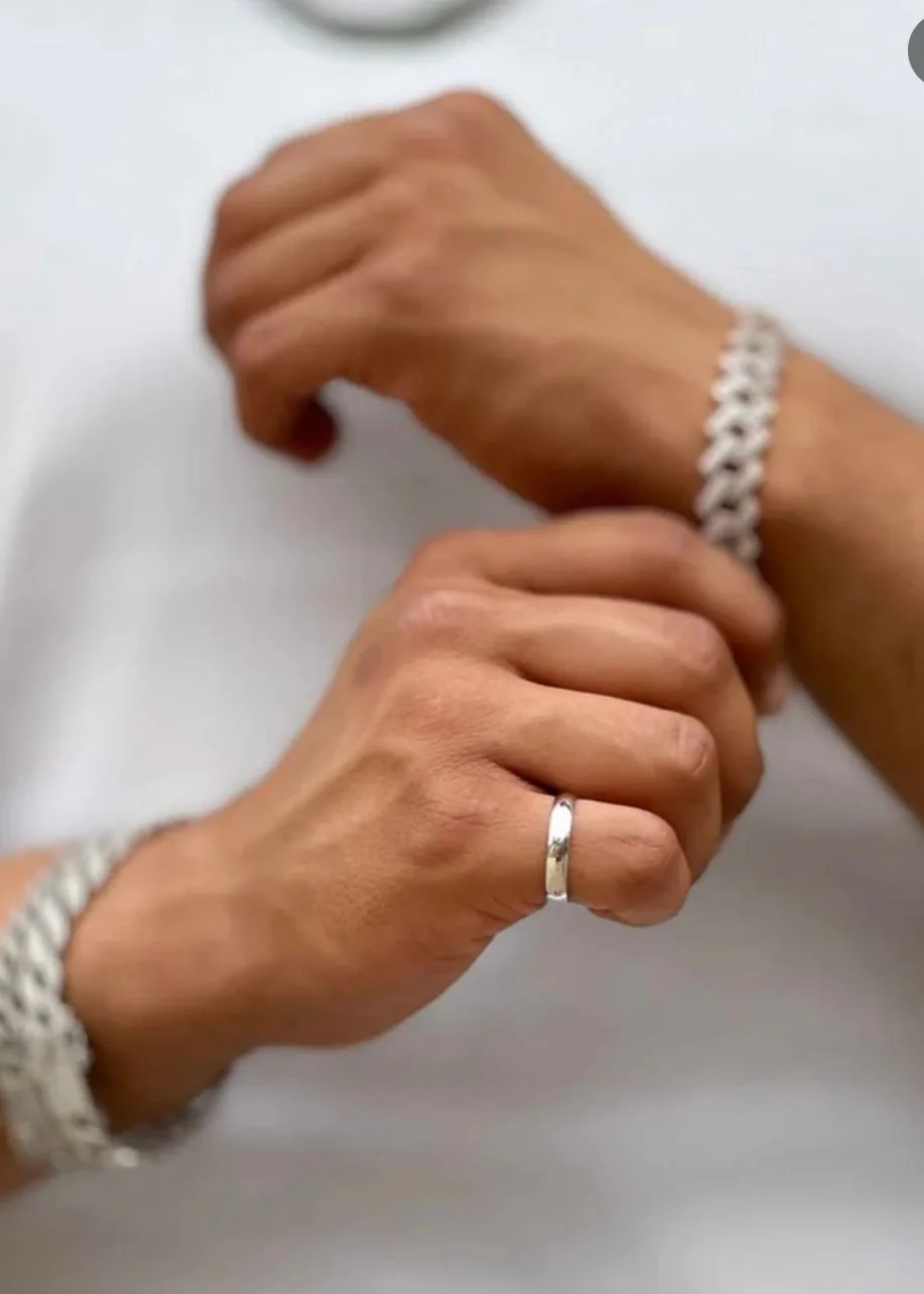 925 Sterling Silver Plain Ring Band Men’s Plain Silver Ring