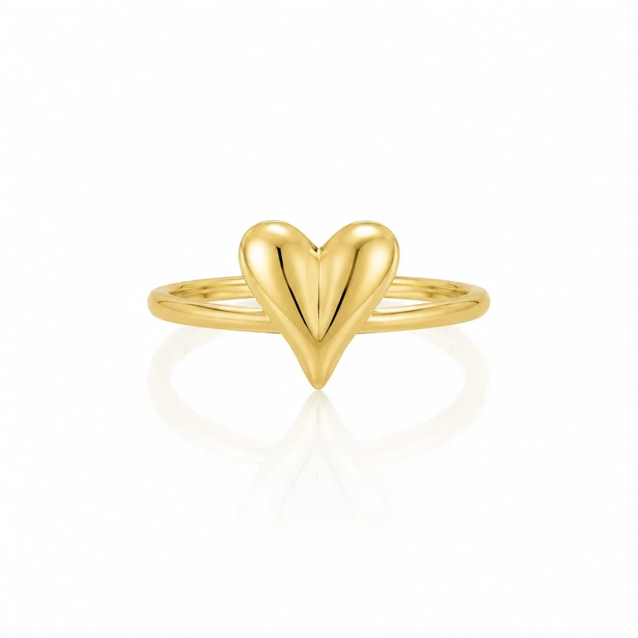 Minimalist Gold Heart Adjustable Ring | Stackable Ring for Women