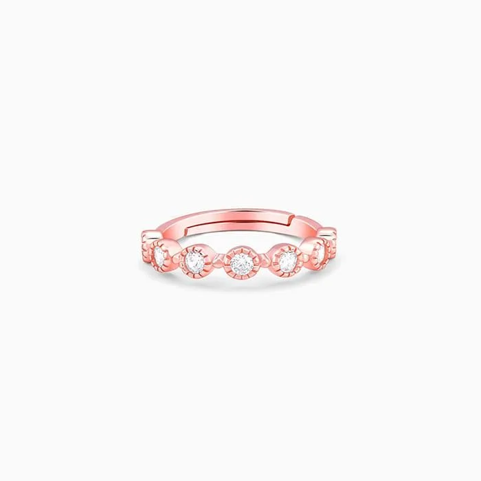 Rose Gold Zircon Melange Ring (Size 12)