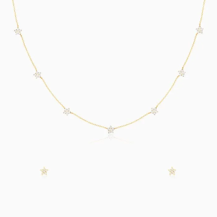 Golden Star Constellation Pendant Set