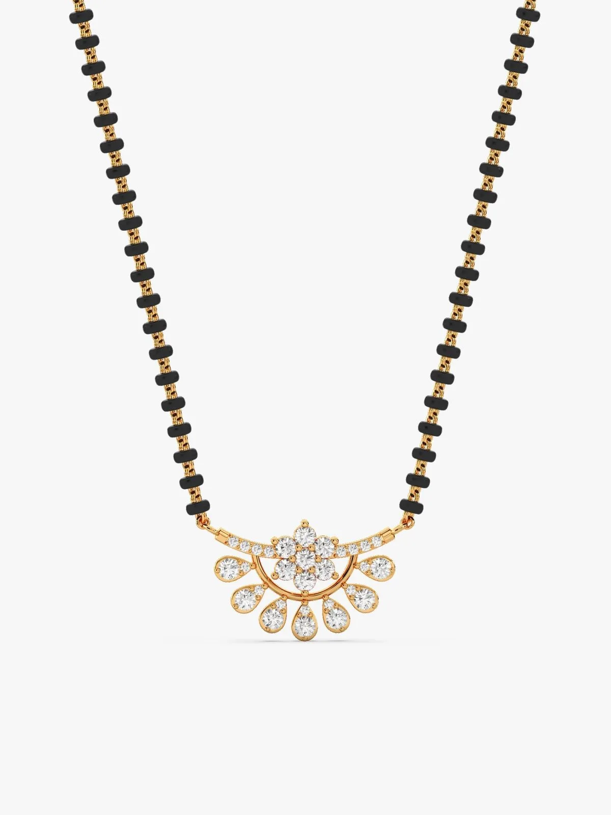 Golden Floral Moon Mangalsutra
