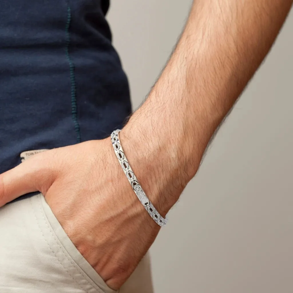 The Orilla Platinum Mens Bracelet
